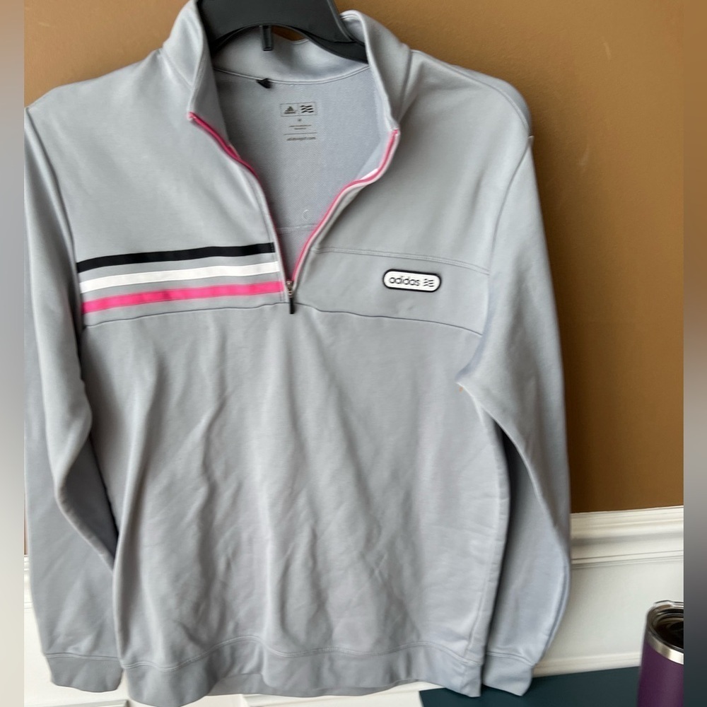 Adidas Golf Women’s Gray Quarter-Zip Pullover Sweatshirt Size Medium Retro